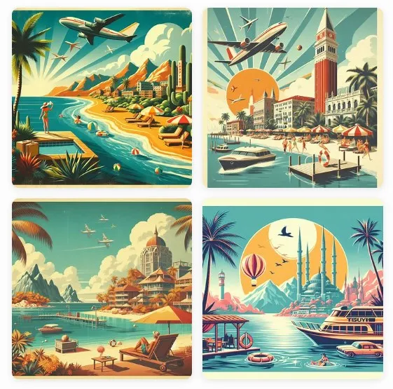 A retro-style travel poster for your dream vacation spot