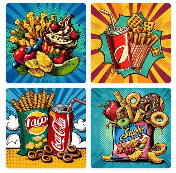 A pop art style illustration of your favorite snack