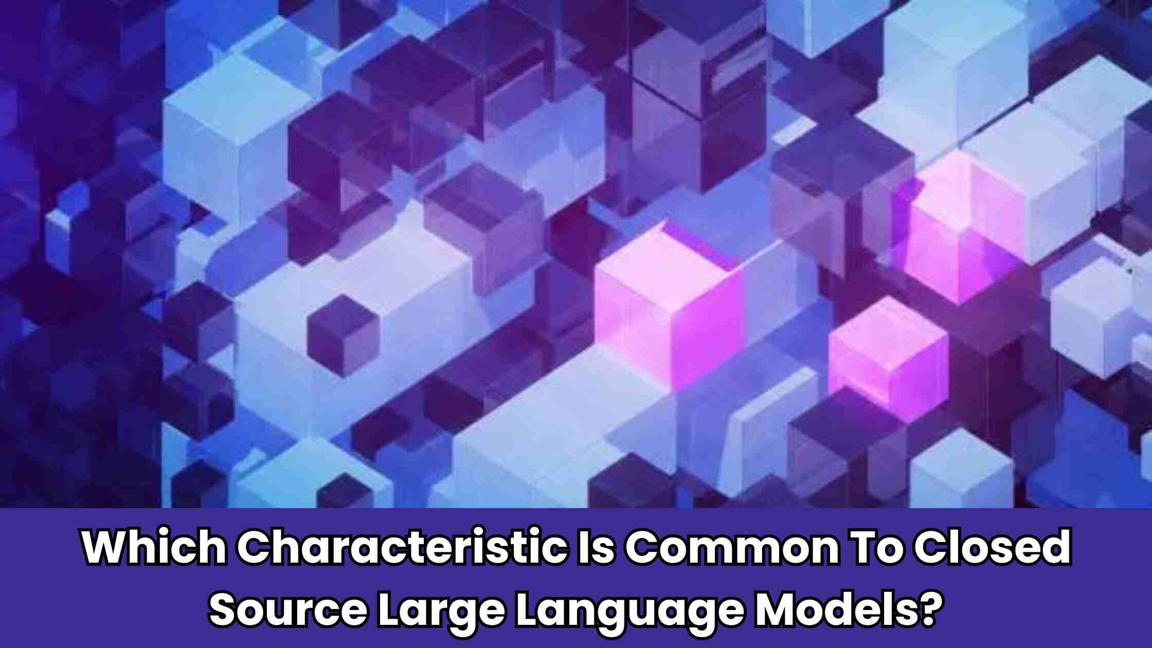 Which Characteristic Is Common To Closed Source Large Language Models?