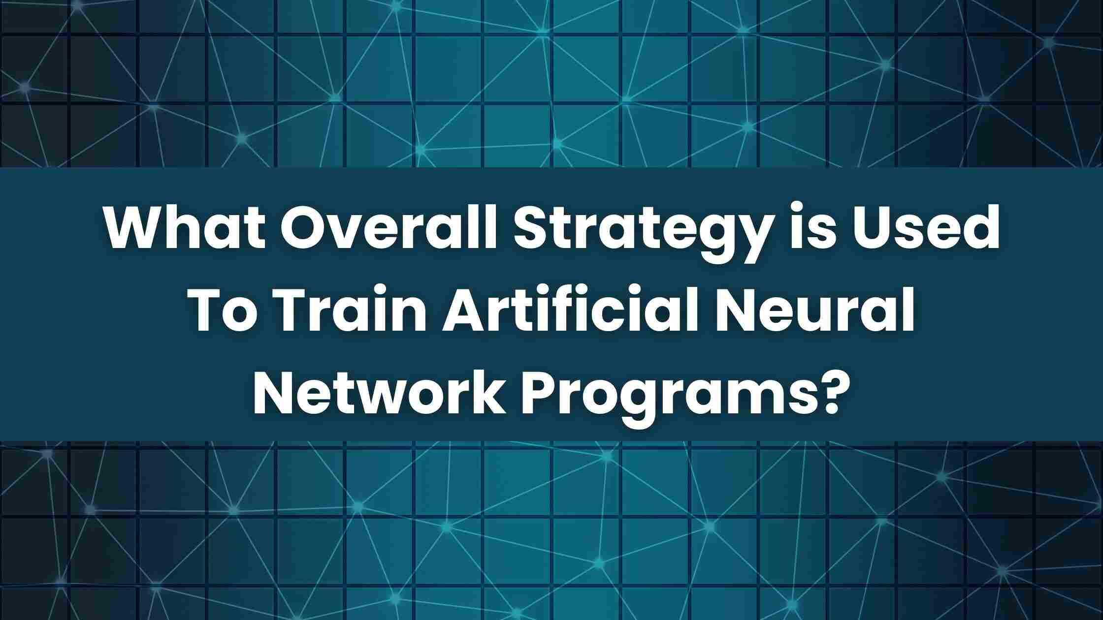 What Overall Strategy is Used To Train Artificial Neural Network Programs